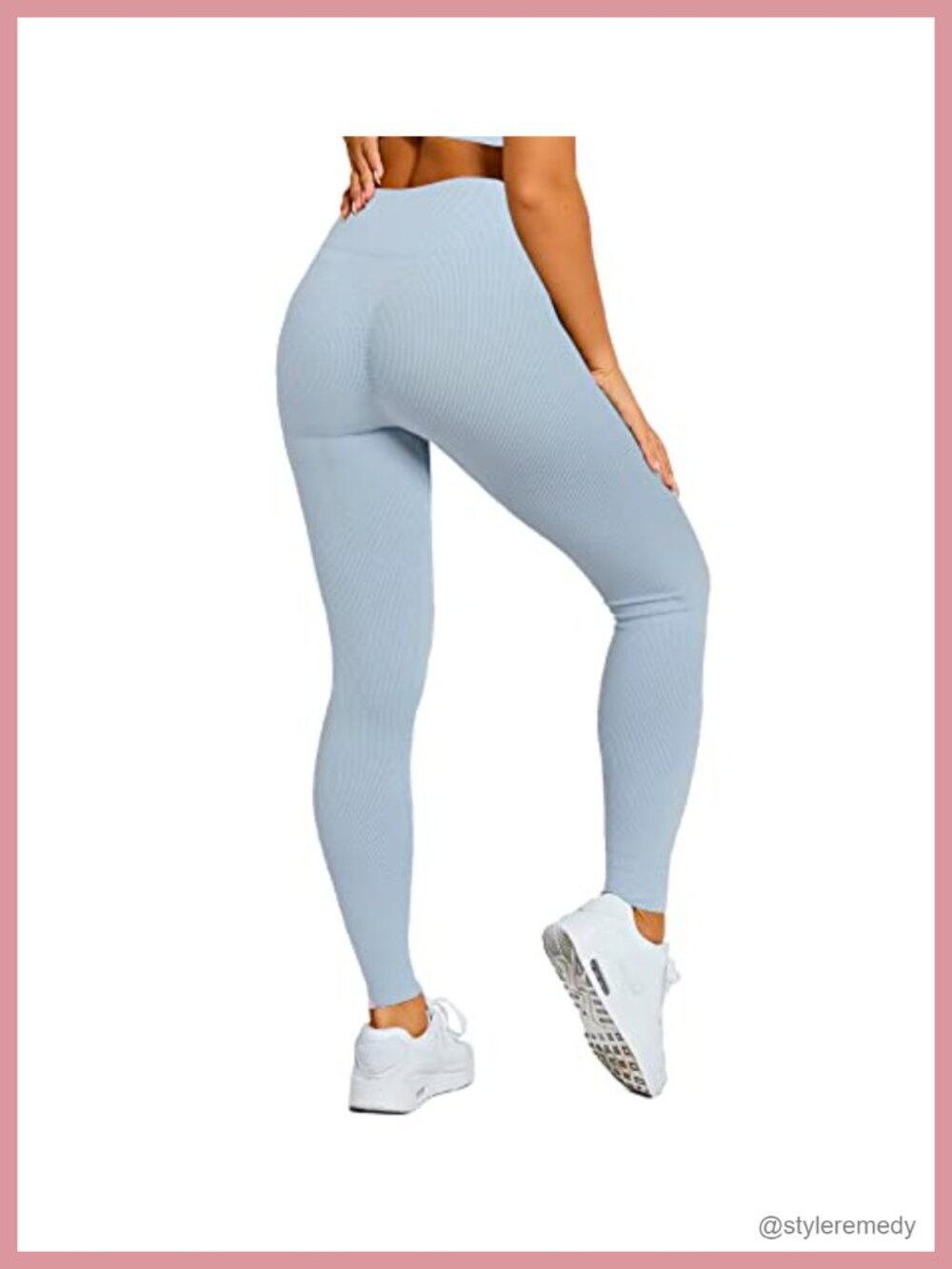 Ribbed Seamless High Waisted Scrunch Leggings for Workout Yoga